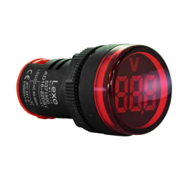 Luz Piloto Roja Con Voltímetro Negro 60-500 Vac