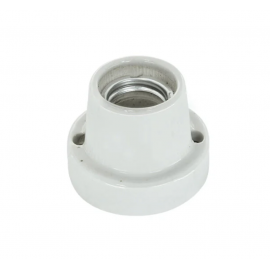 Portalampara Base Recta Loza E-27 Blanco